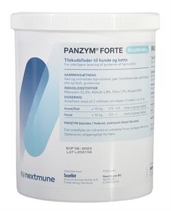 Ikke lagervare. Bestilles hjem efter behov. Panzym Pulver. Fodertilskud til støtte af pankreas hos hunde og katte. 800 g